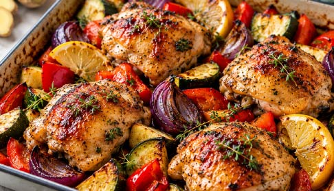 Lemon & Ginger Honey Chicken Traybake