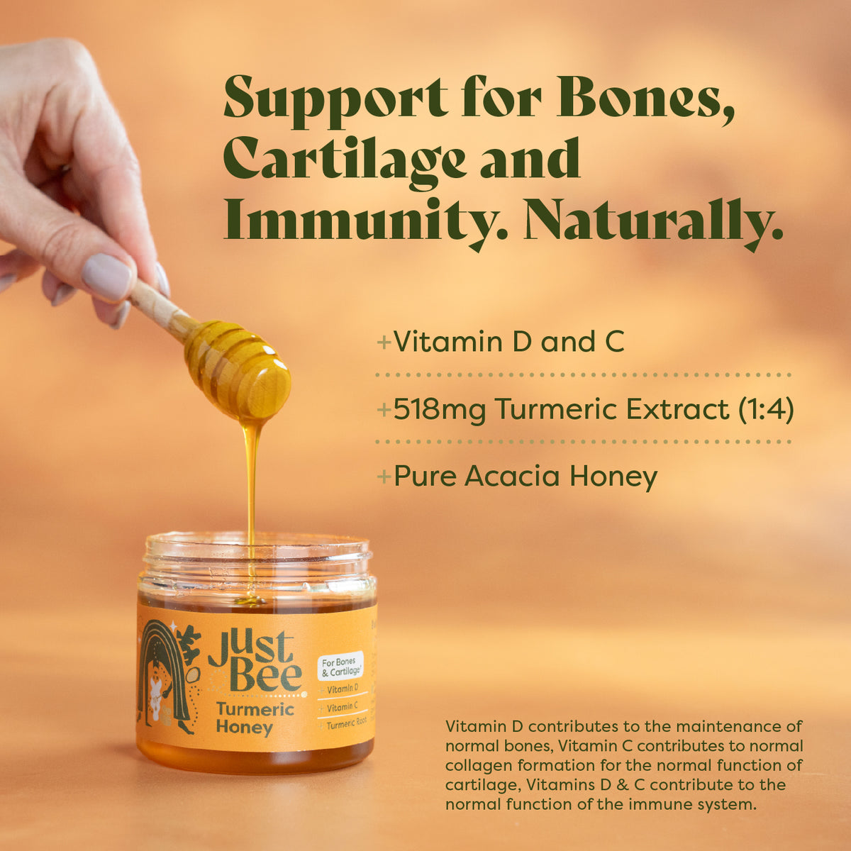 Turmeric Honey with Turmeric, Vitamins D & C Multipack (3x260g)