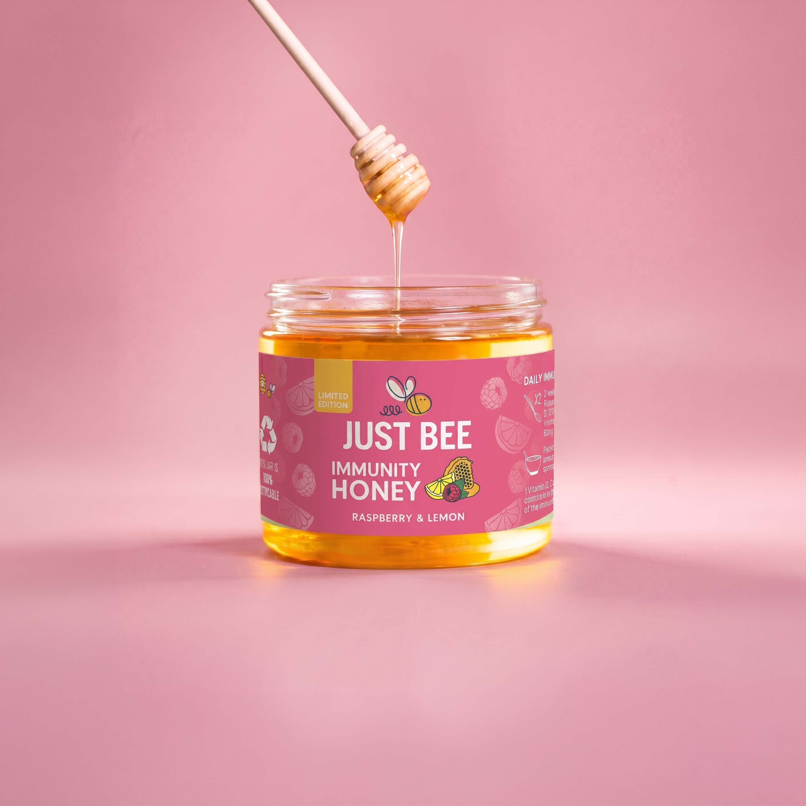 LIMITED EDITION Raspberry & Lemon Immunity Honey Multipack (3x260g)