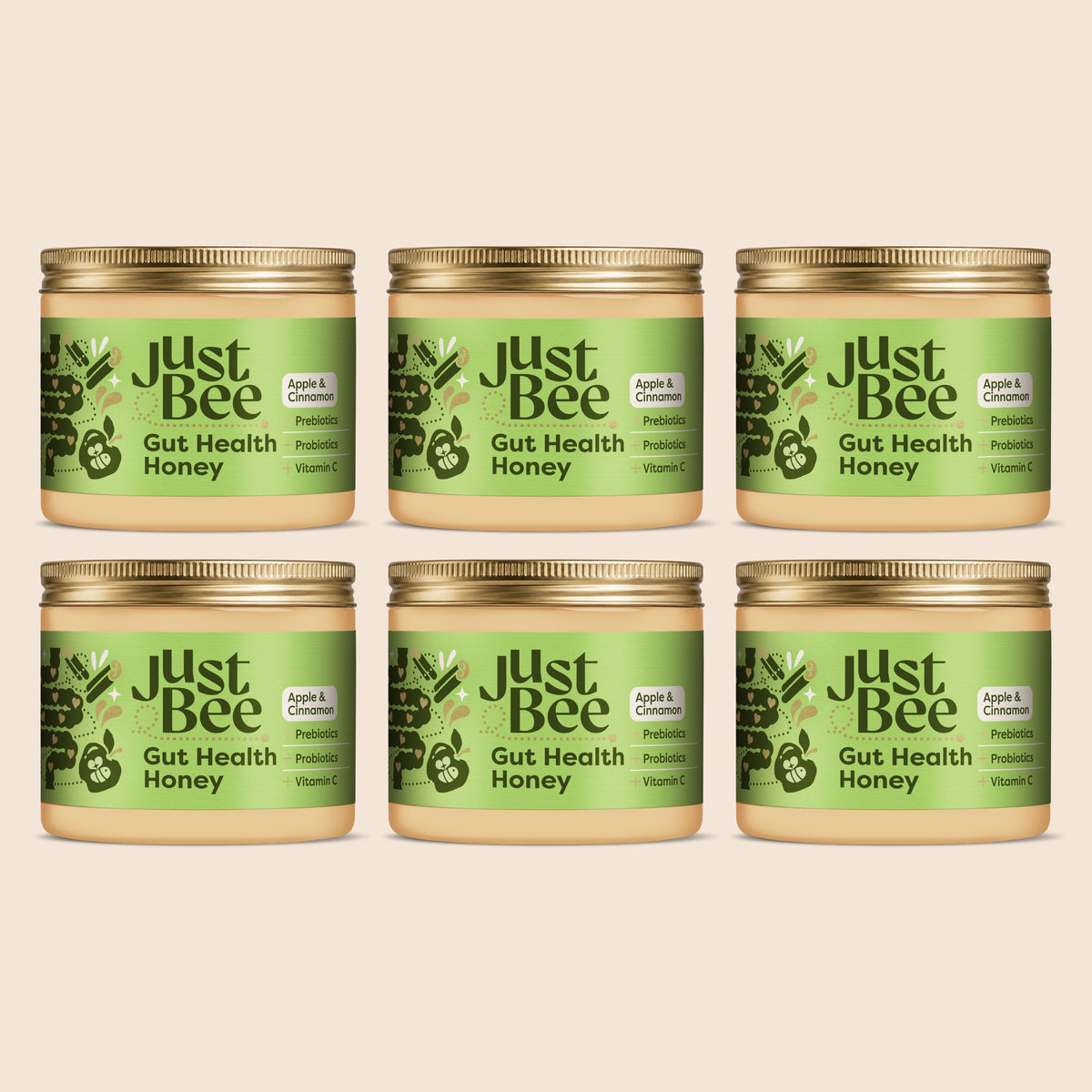 Gut Health Honey with Apple & Cinnamon (6x260g)