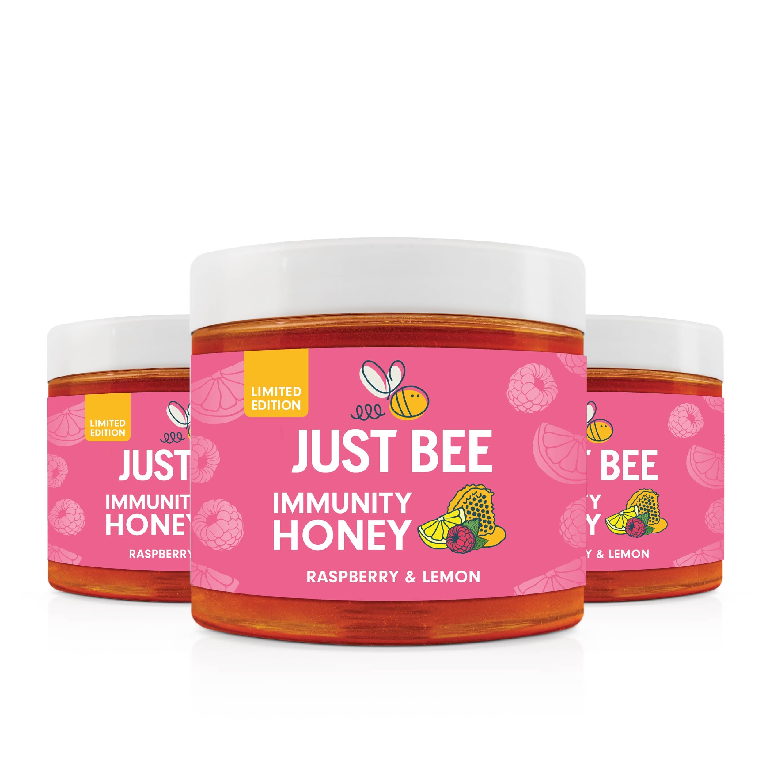 LIMITED EDITION Raspberry & Lemon Immunity Honey Multipack (3x260g)