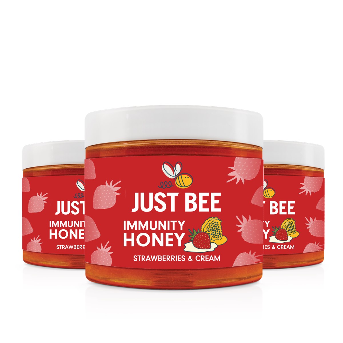 LIMITED EDITION Strawberries & Cream Immunity Honey (3x260g)