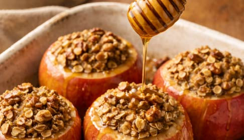 Baked Apples with Honey & Oats Recipe