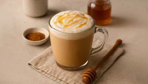 Cozy Honey Spiced Chai Latte with Whipped Honey Foam