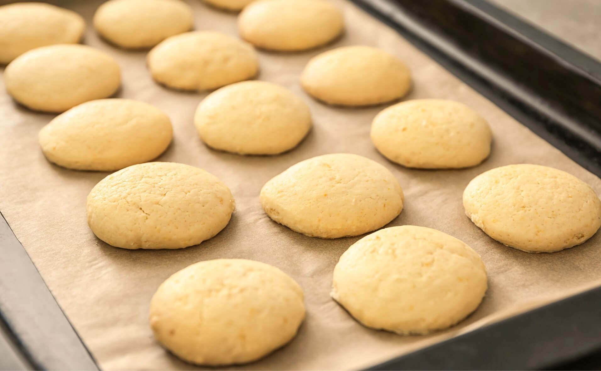 shortbread on a baking tray