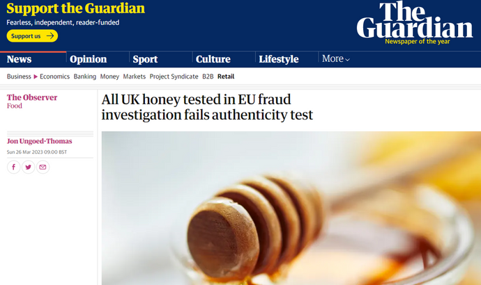 The Guardian reporting fake honey