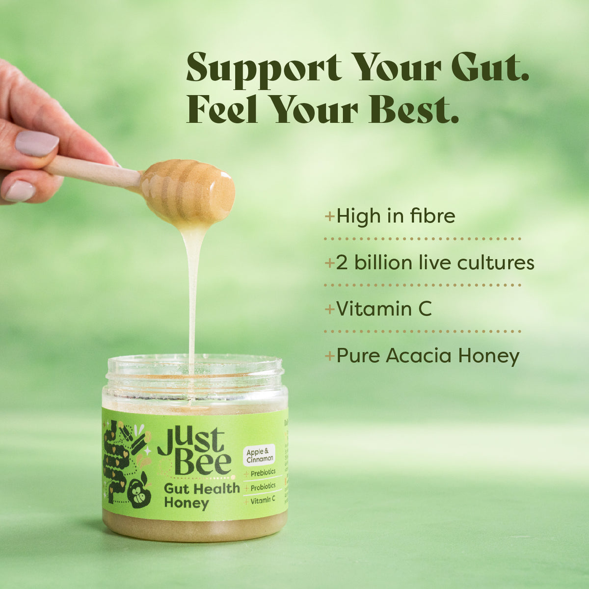 Gut Health Honey with Apple & Cinnamon (3x260g)