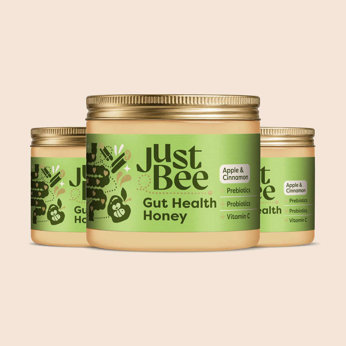 Gut Health Honey with Apple & Cinnamon (3x260g)