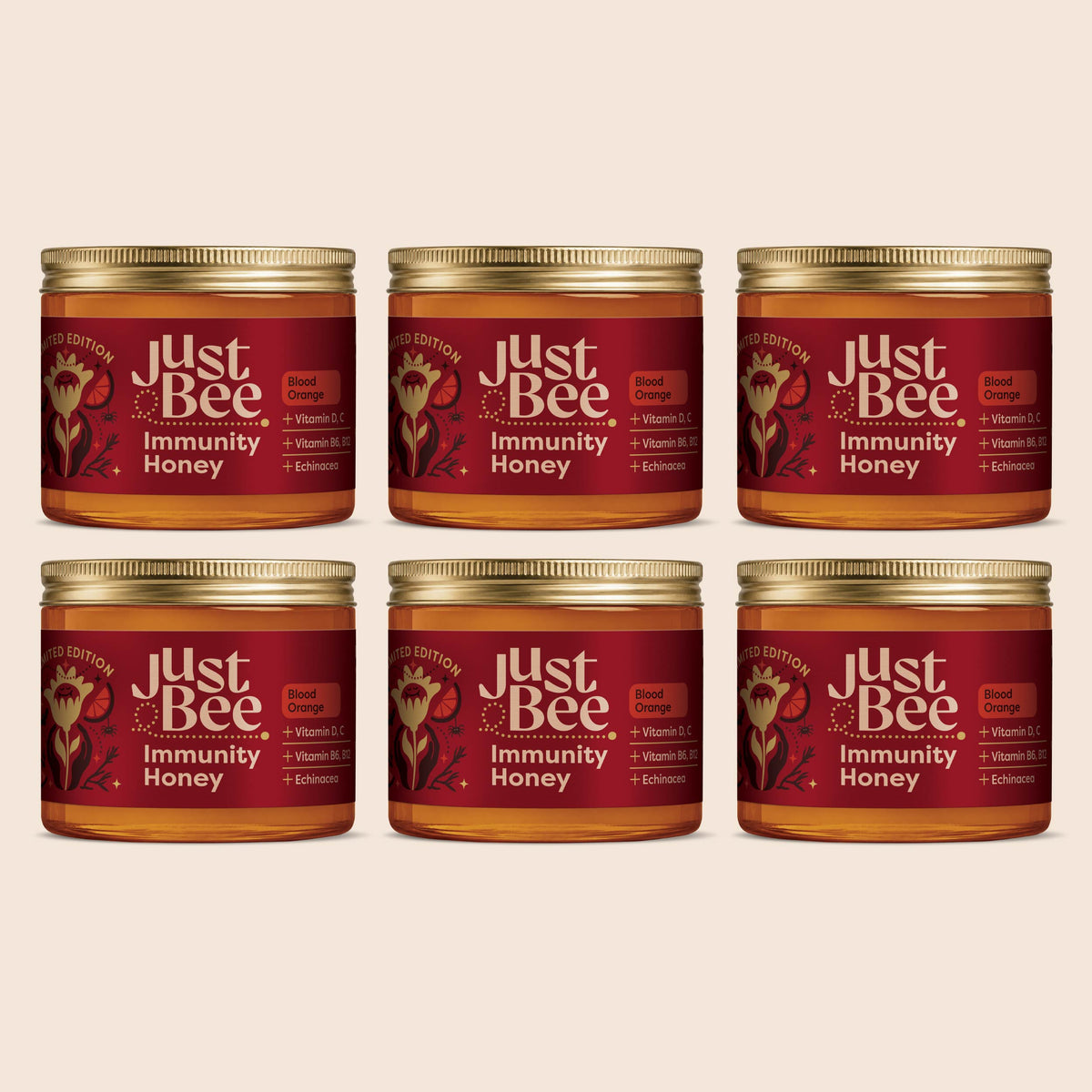LIMITED EDITION Blood Orange Immunity Honey Bulkpack (6x260g)