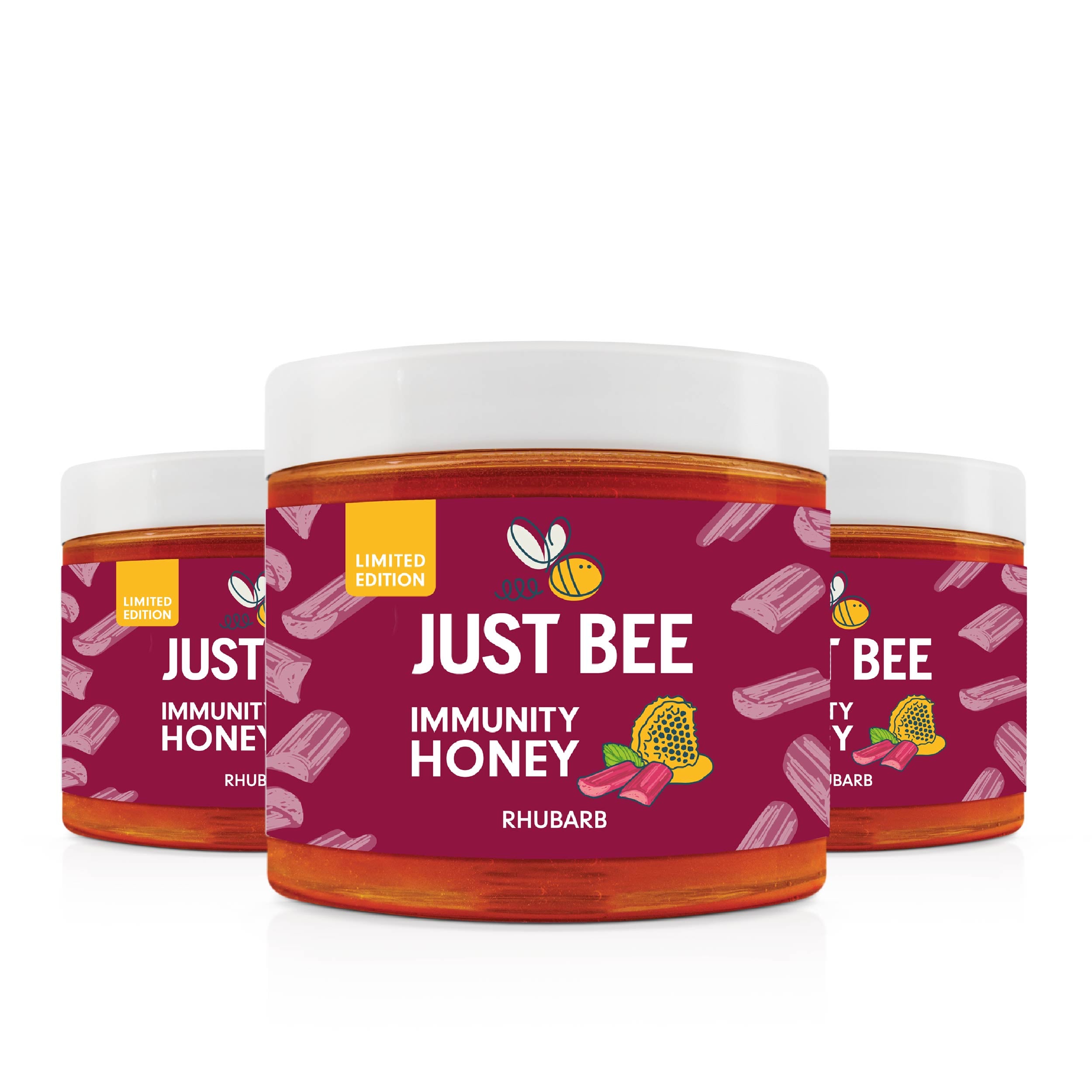 LIMITED EDITION Rhubarb Immunity Honey (3x260g)