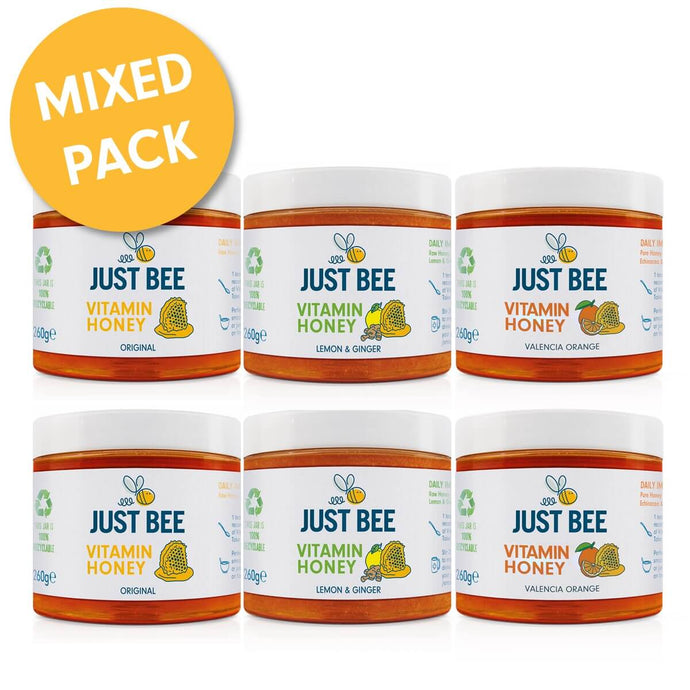Mixed Vitamin Honey Pack (2 Original & 2 Lemon & Ginger & 2 Orange)
